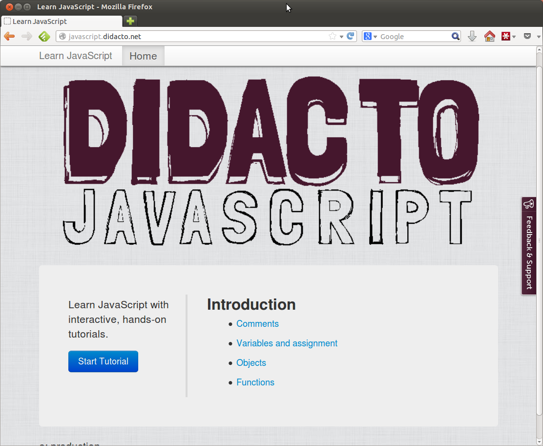 Didacto: Learn JavaScript with interactive, executable tutorials