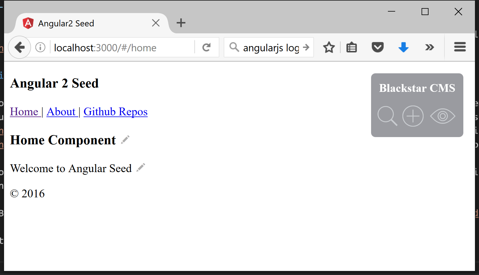 Angular2 Seed Home